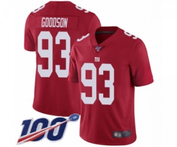 Men's New York Giants #93 B.J. Goodson Red Limited Red Inverted Legend 100th Season Football Jersey