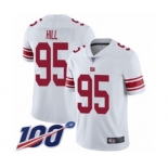 Men's New York Giants #95 B.J. Hill White Vapor Untouchable Limited Player 100th Season Football Jersey