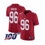 Men's New York Giants #96 Kareem Martin Red Limited Red Inverted Legend 100th Season Football Jersey