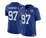 Men's New York Giants #97 Dexter Lawrence II Blue 2024 F.U.S.E. 100TH Season Patch Vapor Untouchable Limited Stitched Jersey