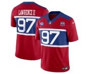 Men's New York Giants #97 Dexter Lawrence II Red 2024 F.U.S.E. Alternate With 3-Star C Patch And 100TH Season Patch Vapor Untouchable Limited Stitched Jers