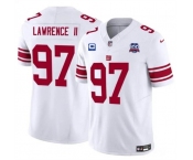 Men's New York Giants #97 Dexter Lawrence II White 2024 F.U.S.E. With 3-Star C Patch And 100TH Season Patch Vapor Untouchable Limited Stitched Jersey