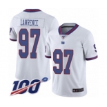 Men's New York Giants #97 Dexter Lawrence Limited White Rush Vapor Untouchable 100th Season Football Jersey