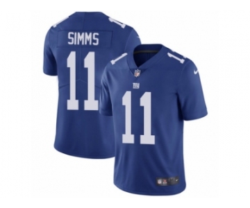 Men's Nike New York Giants #11 Phil Simms Vapor Untouchable Limited Royal Blue Team Color NFL Jersey