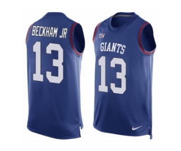 Men's Nike New York Giants #13 Odell Beckham Jr Limited Royal Blue Player Name & Number Tank Top NFL Jersey