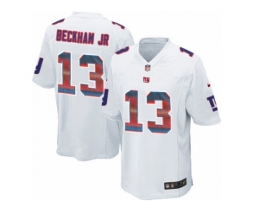 Men's Nike New York Giants #13 Odell Beckham Jr Limited White Strobe NFL Jersey