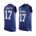 Men's Nike New York Giants #17 Kyle Lauletta Limited Royal Blue Player Name & Number Tank Top NFL Jersey