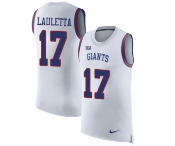 Men's Nike New York Giants #17 Kyle Lauletta White Rush Player Name & Number Tank Top NFL Jersey