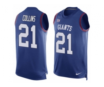 Men's Nike New York Giants #21 Landon Collins Limited Royal Blue Player Name & Number Tank Top NFL Jersey