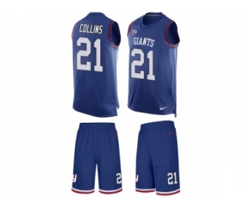 Men's Nike New York Giants #21 Landon Collins Limited Royal Blue Tank Top Suit NFL Jersey