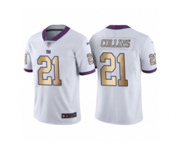 Men's Nike New York Giants #21 Landon Collins White Gold Limited Special Color Rush Jersey