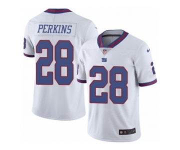 Men's Nike New York Giants #28 Paul Perkins Limited White Rush NFL Jersey