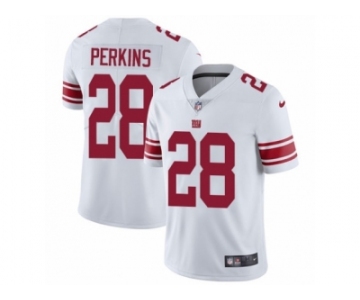 Men's Nike New York Giants #28 Paul Perkins Vapor Untouchable Limited White NFL Jersey