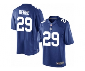 Men's Nike New York Giants #29 Nat Berhe Limited Royal Blue Team Color NFL Jersey