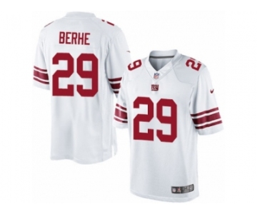 Men's Nike New York Giants #29 Nat Berhe Limited White NFL Jersey