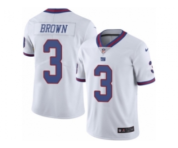 Men's Nike New York Giants #3 Josh Brown Limited White Rush NFL Jersey