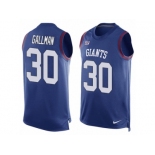 Men's Nike New York Giants #30 Wayne Gallman Limited Royal Blue Player Name & Number Tank Top NFL Jersey