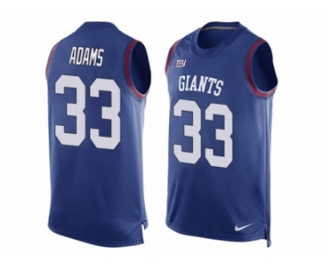 Men's Nike New York Giants #33 Andrew Adams Limited Royal Blue Player Name & Number Tank Top NFL Jersey