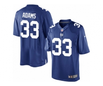 Men's Nike New York Giants #33 Andrew Adams Limited Royal Blue Team Color NFL Jersey