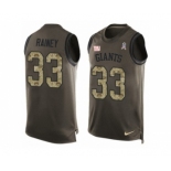 Men's Nike New York Giants #33 Bobby Rainey Limited Green Salute to Service Tank Top NFL Jersey