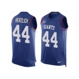 Men's Nike New York Giants #44 Mark Herzlich Limited Royal Blue Player Name & Number Tank Top NFL Jersey