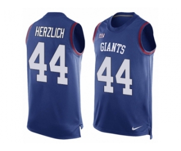 Men's Nike New York Giants #44 Mark Herzlich Limited Royal Blue Player Name & Number Tank Top NFL Jersey