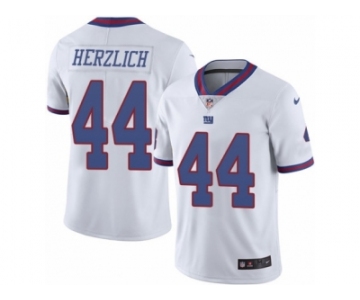 Men's Nike New York Giants #44 Mark Herzlich Limited White Rush NFL Jersey