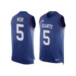 Men's Nike New York Giants #5 Davis Webb Limited Royal Blue Player Name & Number Tank Top NFL Jersey