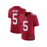 Men's Nike New York Giants #5 Davis Webb Vapor Untouchable Limited Red Alternate NFL Jersey