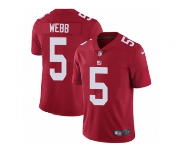 Men's Nike New York Giants #5 Davis Webb Vapor Untouchable Limited Red Alternate NFL Jersey