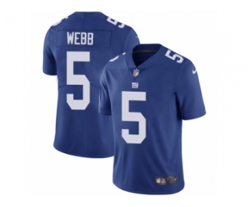 Men's Nike New York Giants #5 Davis Webb Vapor Untouchable Limited Royal Blue Team Color NFL Jersey