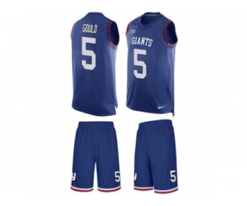 Men's Nike New York Giants #5 Robbie Gould Limited Royal Blue Tank Top Suit NFL Jersey