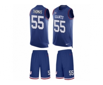 Men's Nike New York Giants #55 J.T. Thomas Limited Royal Blue Tank Top Suit NFL Jers