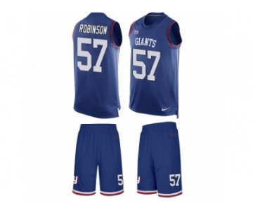 Men's Nike New York Giants #57 Keenan Robinson Limited Royal Blue Tank Top Suit NFL Jersey