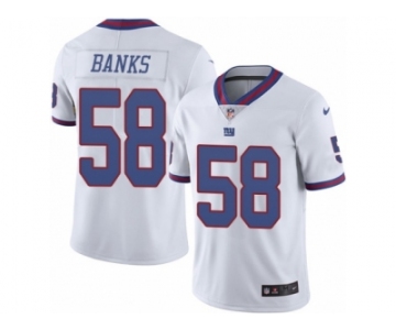 Men's Nike New York Giants #58 Carl Banks Limited White Rush NFL Jersey