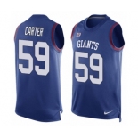 Men's Nike New York Giants #59 Lorenzo Carter Limited Royal Blue Player Name & Number Tank Top NFL Jersey