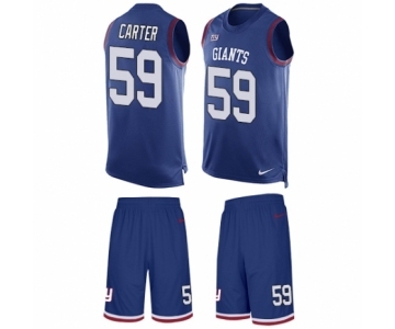 Men's Nike New York Giants #59 Lorenzo Carter Limited Royal Blue Tank Top Suit NFL Jersey