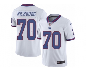 Men's Nike New York Giants #70 Weston Richburg Limited White Rush NFL Jersey