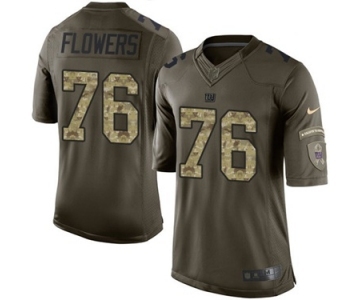 Men's Nike New York Giants #76 Ereck Flowers Limited Green Salute to Service NFL