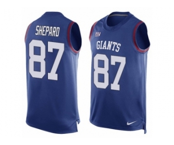 Men's Nike New York Giants #87 Sterling Shepard Limited Royal Blue Player Name & Number Tank Top NFL Jersey