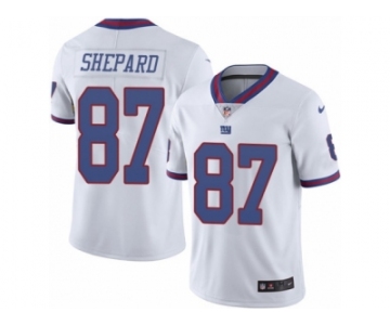 Men's Nike New York Giants #87 Sterling Shepard Limited White Rush NFL Jersey