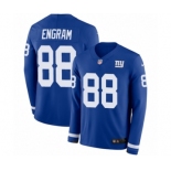 Men's Nike New York Giants #88 Evan Engram Limited Royal Blue Therma Long Sleeve NFL Jersey