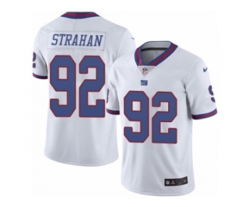 Men's Nike New York Giants #92 Michael Strahan Limited White Rush NFL Jersey