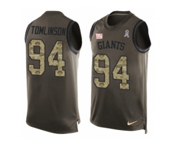 Men's Nike New York Giants #94 Dalvin Tomlinson Limited Green Salute to Service Tank Top NFL Jersey