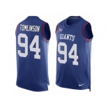 Men's Nike New York Giants #94 Dalvin Tomlinson Limited Royal Blue Player Name & Number Tank Top NFL Jersey