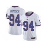 Men's Nike New York Giants #94 Mark Herzlich Limited White Rush NFL Jersey