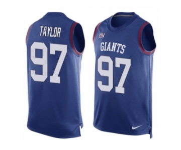 Men's Nike New York Giants #97 Devin Taylor Limited Royal Blue Player Name & Number Tank Top NFL Jersey