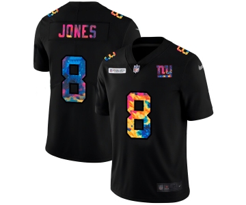 New York Giants #8 Daniel Jones Men's Nike Multi-Color Black 2020 NFL Crucial Catch Vapor Untouchable Limited Jersey