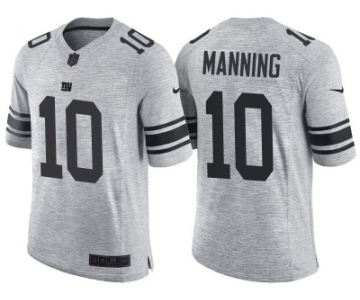 Nike New York Giants #10 Eli Manning 2016 Gridiron Gray II Men's NFL Limited Jersey