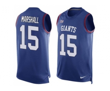 Nike New York Giants #15 Brandon Marshall Royal Blue Team Color Men's Stitched NFL Limited Tank Top Jersey